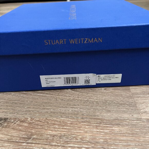 NEW Stuart Weitzman Nudistcurve Hollywood Shine Platform Sandal, Magenta, Size7B - Picture 4 of 9